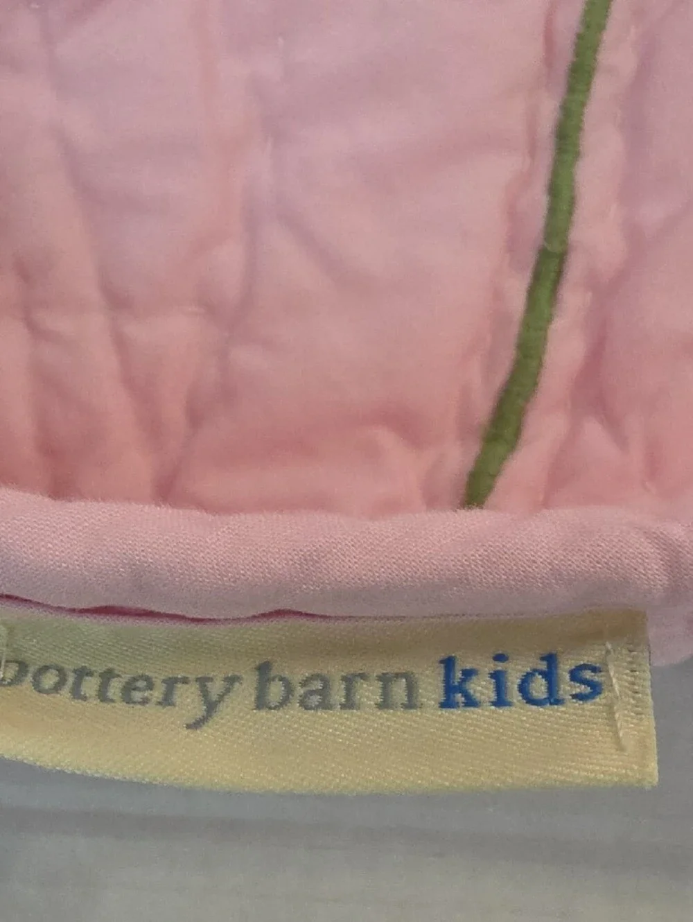 Pottery Barn Kids Daisy Garden Pink Blues Floral Appliqué Embroidered Quilt Twin
